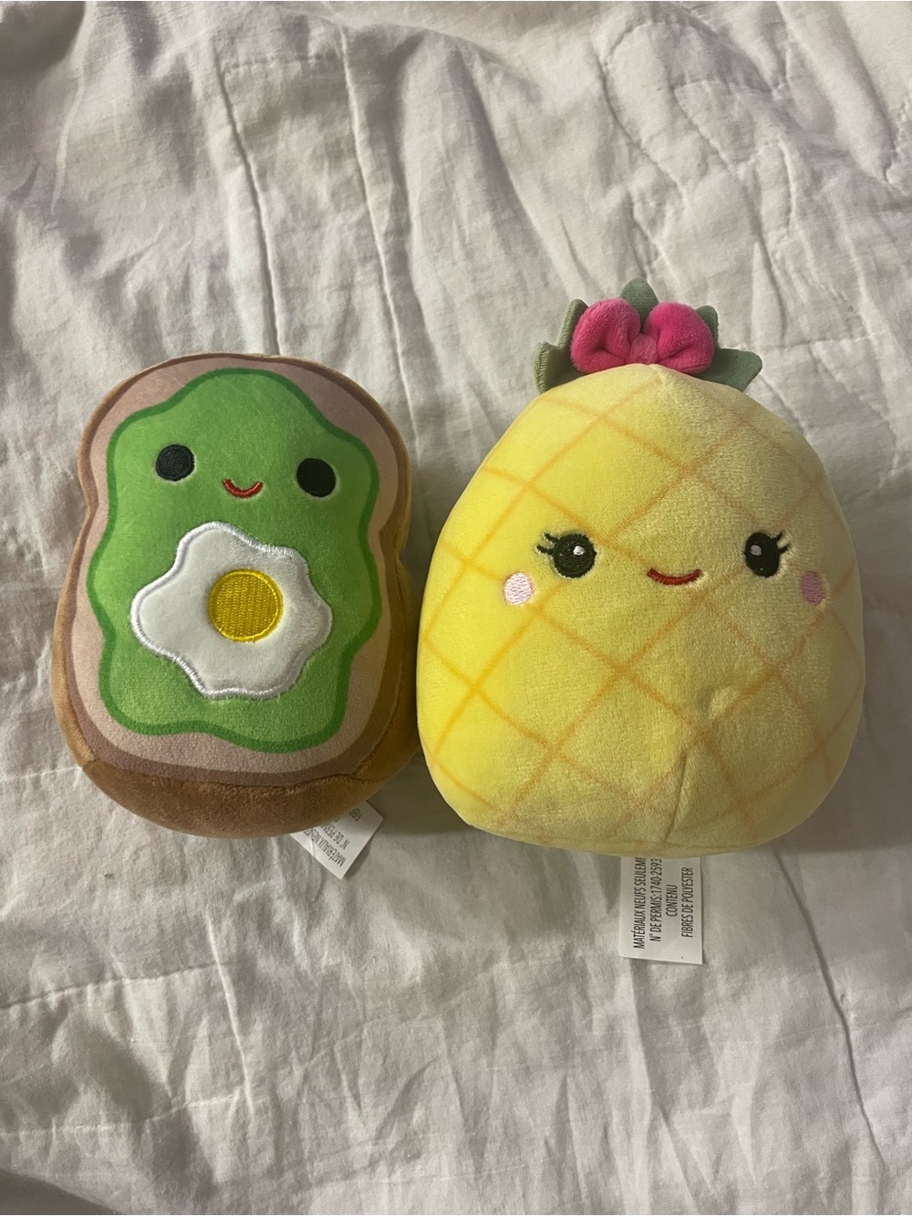 Squishmallows Pineapple & Avocado Toast Plush Set - Yellow, Green, Pink
